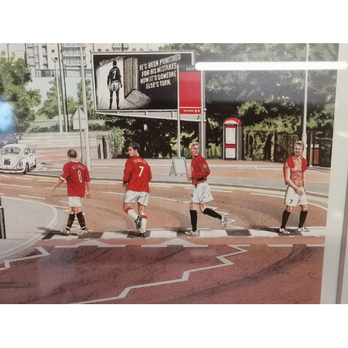 548a - 'United Road', signed by Alex Fergusson, Wayne Rooney, Ronaldo, and Alan Smith