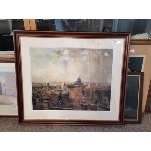 548b - 2 x PEARS prints and print of London Skyline (St Paul's)