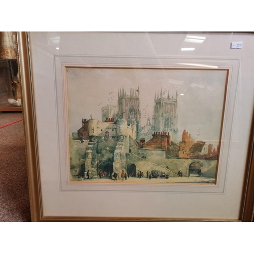 553 - William Chapman (British, 1817-1879), View of York Minster from the city wall, watercolour, signed a... 