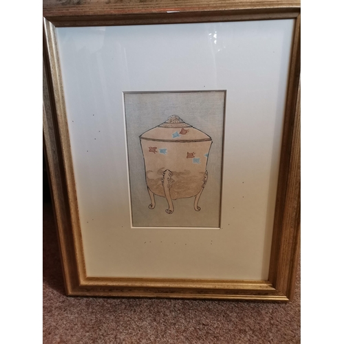 559 - x6 framed Japanese engravings plus 2 unframed 40cm x 40cm