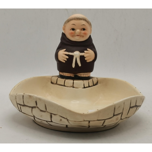 569 - Vintage Goebel Hummel Friar Tuck Monk trinket Bowl ZF43/2 plus Royal Doulton figure 'The Joker' H N ... 