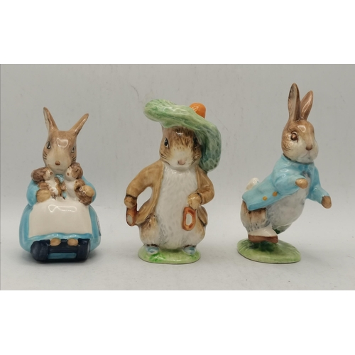 570 - Beatrix Potter's Beswick figurines x9 - Peter Rabbit, Jemima Puddleduck, Mrs Tiggy Winkle, Benjamin ... 