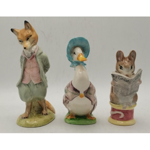 570 - Beatrix Potter's Beswick figurines x9 - Peter Rabbit, Jemima Puddleduck, Mrs Tiggy Winkle, Benjamin ... 