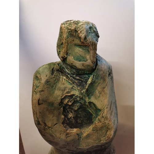 600 - Anne Thompson (1936-2023), 'Winter', a plaster of Paris model of a man, painted. 88cm high