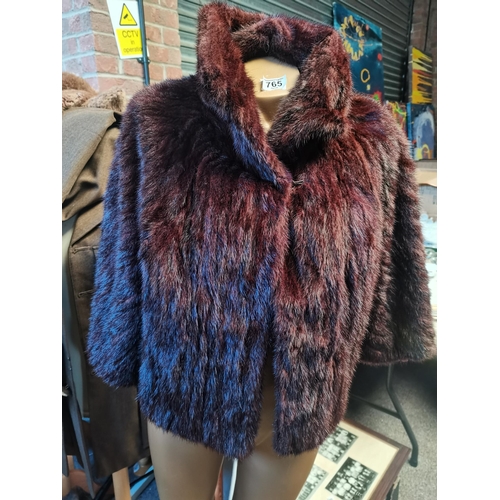 765 - x2 Short lady's fur coats size 10/12  x2 longer fur coats plus British Army Officer's uniform