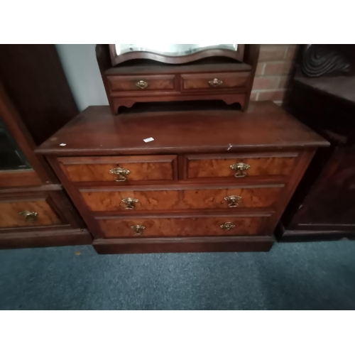 876 - A Victorian mahogany and walnut double wardrobe and a matching dressing table