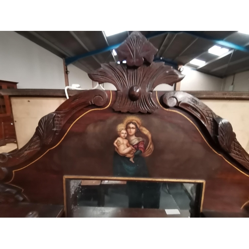 883 - A Victorian chiffonier with decorative religious plaque design