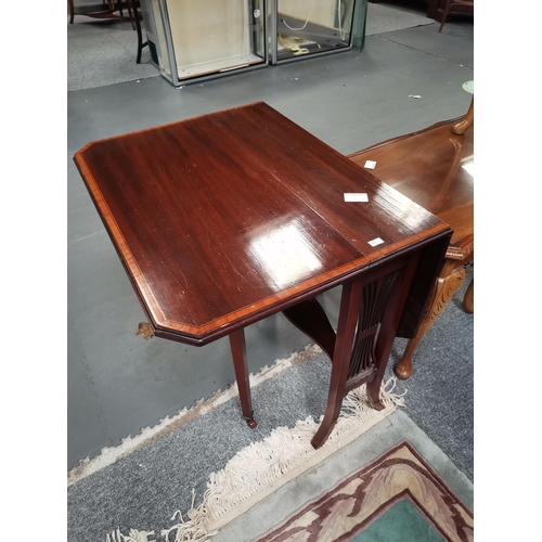 930d - A mahogany nest of tables plus an Edwardian inlaid mahogany side table