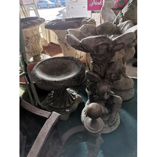 952 - x2 stone garden birdbaths