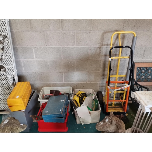 957 - x2 sack barrows and large quantity of tools