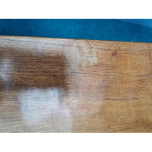 1005 - Mouseman Robert Thompson Yorkshire Oak coffee table with Adzed top and signature mouse carving on on... 