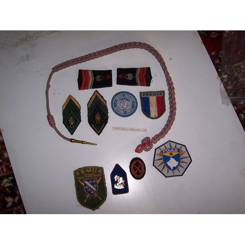 481 - A collection of military badges and cloth insignia, both British and Foreign. Also a selection of Br... 