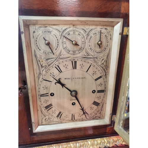 693 - A very fine mahogany ormolu mounted English chiming bracket clock by WEBSTER AND WALKER LONDON, size... 