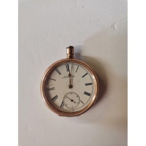 419 - Three Waltham gold-plated pocket watches (a/f), together with three further Waltham movements (part)... 