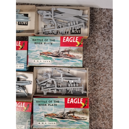 736 - 40+ Vintage boxed Eagle kits of Battleships Circa 1960s. Authentic plastic assembly kit