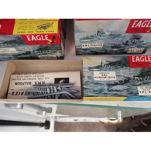 731 - 40 + Vintage boxed Eagle Kits of Battleships Circa 1960s.  Authentic plastic assembly kits