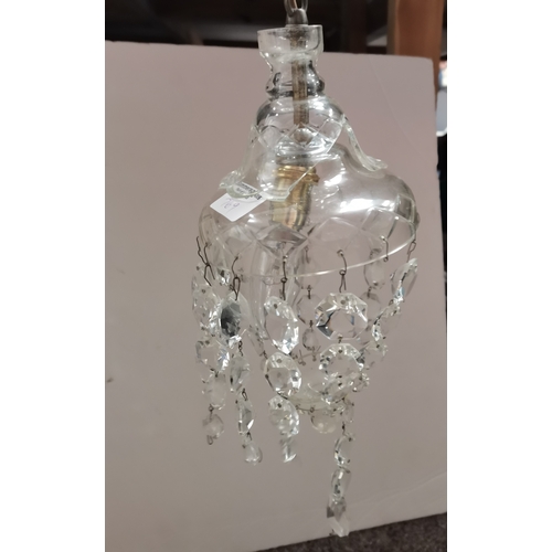 769 - Pair of small glass chandeliers (A/F)