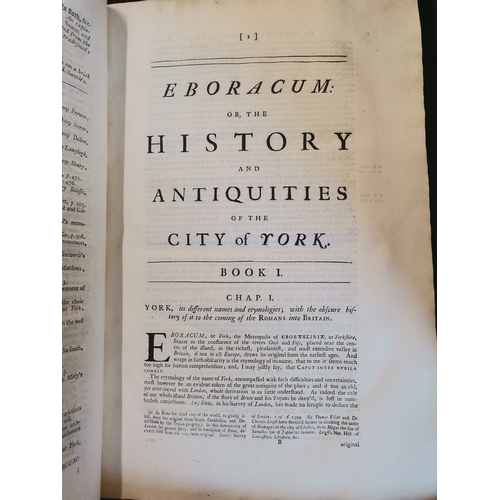 54 - Drake's History of York, 'Eboracum: Or the History and Antiquities of the City of York', by Francis ... 