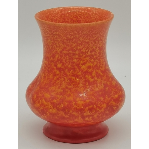 127 - A Pilkington's Royal Lancastrian small tulip-shaped vase, c.1925, orange-vermillion glaze, incised f... 