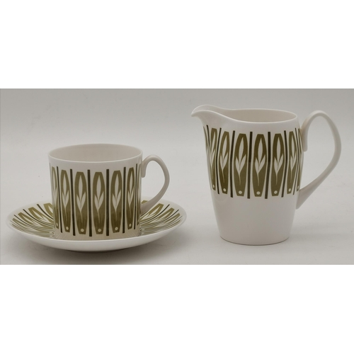 139 - A Shelley 'Apollo' coffee service, pattern 14282, comprising coffee pot, cream jug and sugar bowl, t... 