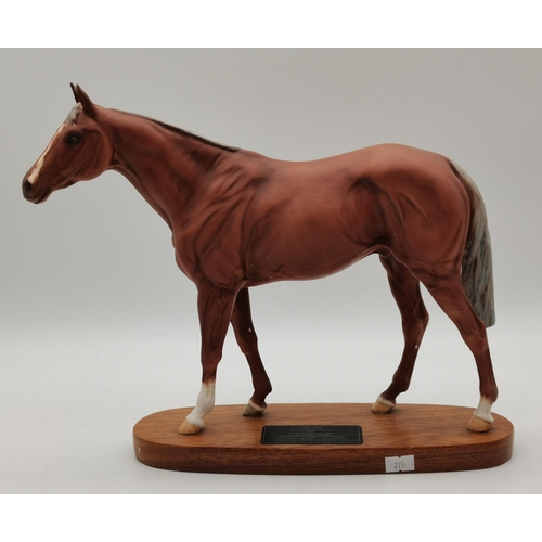 200 - A Beswick Connoisseur racehorse model, 'Grundy', on an oval wooden base with name plaque; together w... 