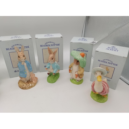 205 - 4 x Royal Albert Peter Rabbit figures plus 2 x Beswick Peter Rabbit figures one with gold backstamp