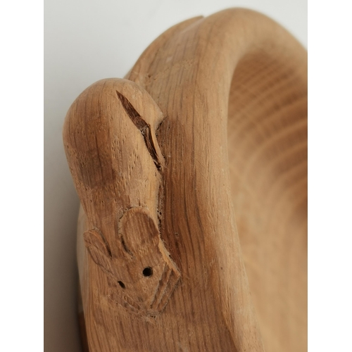 239 - Robert Thompson, a Mouseman oak nut bowl, adzed to exterior, with carved mouse signature. Approx. 15... 