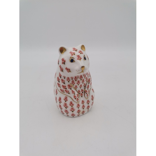 264 - Royal Crown Derby Hamster paperweight with silver stopper 11cm ht