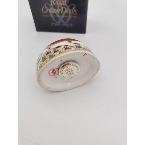 278 - Royal Crown Derby Ladybird Seven Spot paperweight with gold stopper and box