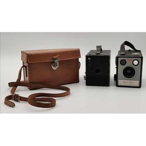 294 - x2 box Brownie cameras and Bell & Howell cine camera