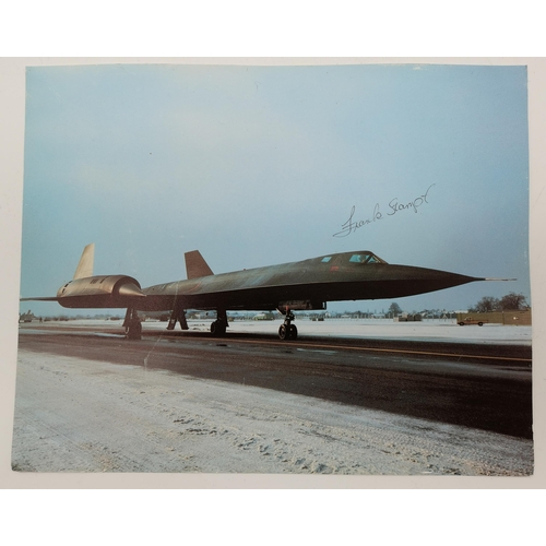 326 - Photograph of Blackbird aircraft signed by pilot S.R. 71A  1988