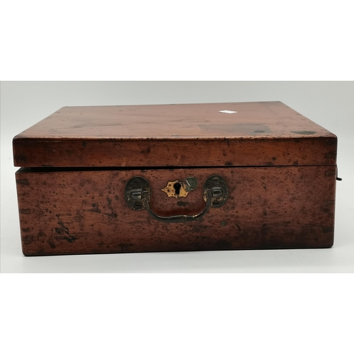 342 - Antique Mahogany box of Medical supplies