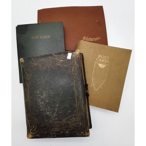 351 - x4 vintage postcard and photo albums