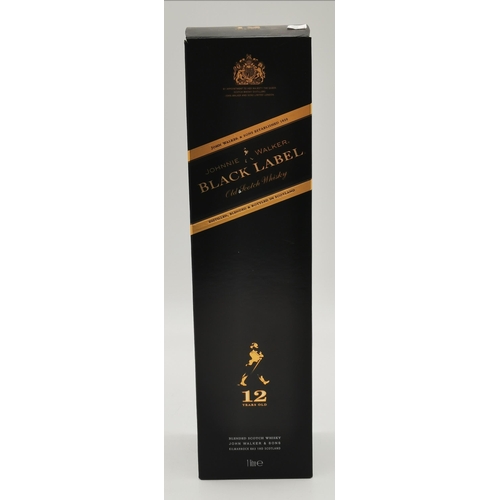 373 - Johnnie Walker Black Label blended Scotch Whisky in box 12 year 1 litre