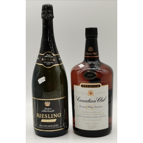 381 - 1.75 litre Canadian Club Premium plus 1.5 litre Riesling Deutscher Sekt