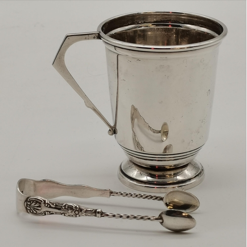 396 - A mixed group of silver including a George VI christening mug by Sanders & Mackenzie, Birmingham 194... 