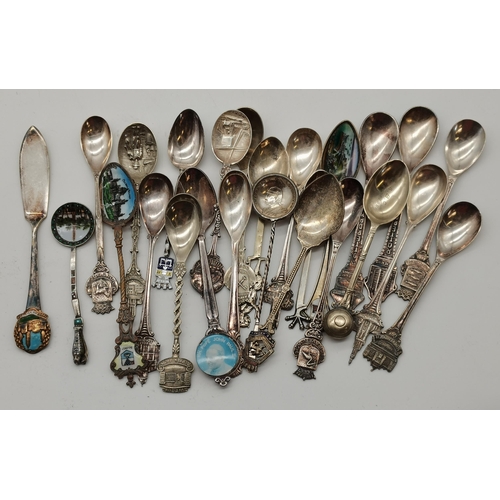 401 - A mixed group of silver and silver-plated items, including a Victorian silver-bladed fish knife by A... 