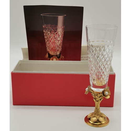 414A - An Elizabeth II silver-gilt commemorative jewelled goblet by Hector Miller, London 1982, limited edi... 