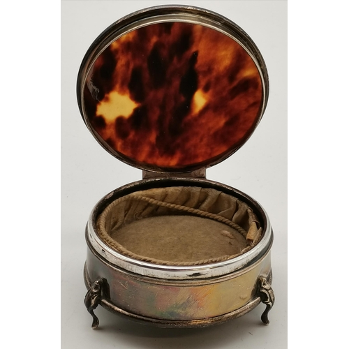 416A - A group of silver-mounted tortoiseshell dressing table articles, comprising a George V ring box by H... 