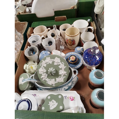 1267 - 2 Boxes Containing Pottery, Picquot ware and Figures