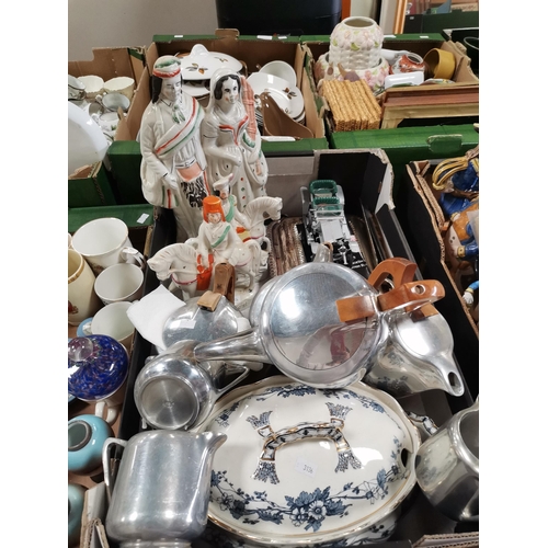 1267 - 2 Boxes Containing Pottery, Picquot ware and Figures