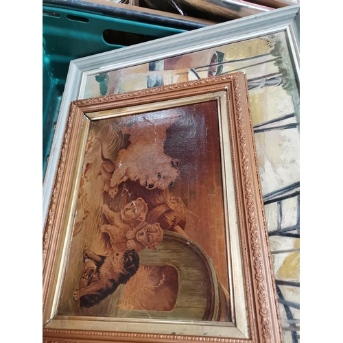 1269 - A collection of Antique watercolours and oil paintings