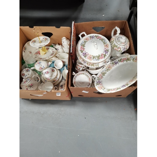 1310 - x2 boxes china - Paragon dinner service with tureen plus Minton Marlow tea set