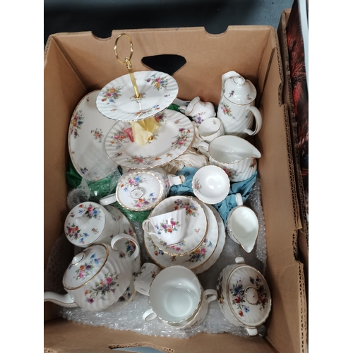 1310 - x2 boxes china - Paragon dinner service with tureen plus Minton Marlow tea set