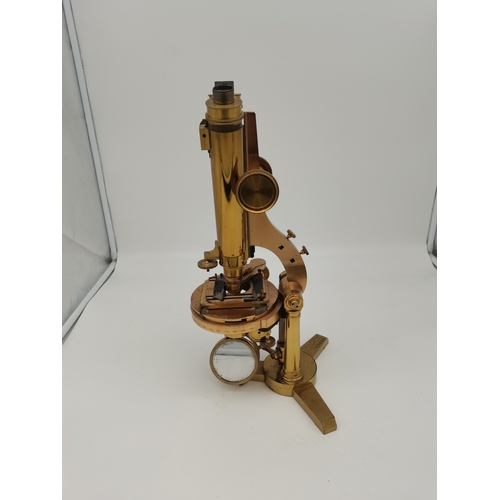 55 - A large Victorian brass binocular microscope, c.1870s, by R & J Beck, 31 Cornhill, London, no.6636, ... 