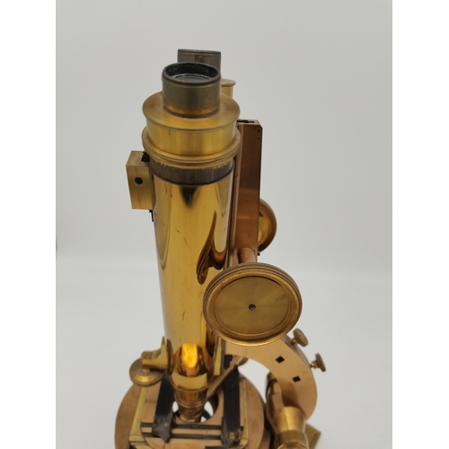 55 - A large Victorian brass binocular microscope, c.1870s, by R & J Beck, 31 Cornhill, London, no.6636, ... 