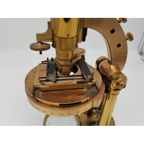 55 - A large Victorian brass binocular microscope, c.1870s, by R & J Beck, 31 Cornhill, London, no.6636, ... 