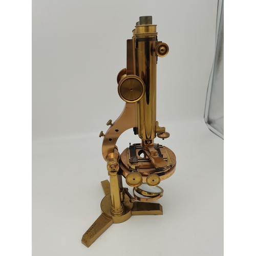 55 - A large Victorian brass binocular microscope, c.1870s, by R & J Beck, 31 Cornhill, London, no.6636, ... 