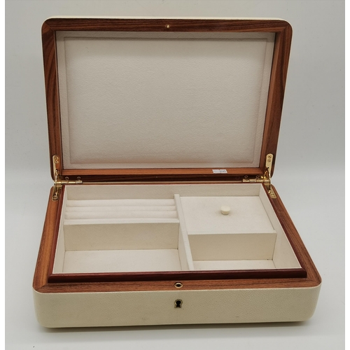 17 - Ralph Lauren: A shagreen Delmere jewellery box, late 20th Century, wooden with cream ray skin exteri... 