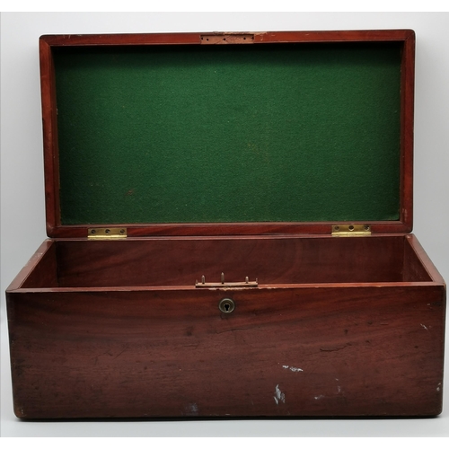 75 - A mahogany twin-handle chest with brass furniture, lacking key, (a/f).